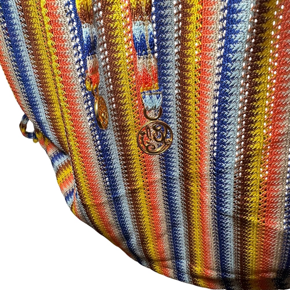NWT  LULI FAMA Miami Chevron print‎ Cabana V-neck Swimsuit Cover-up Size M - Picture 6 of 12